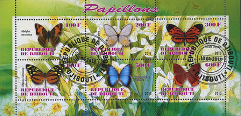 Butterfly Plant Flower Adelpha Mesentina Souvenir Sheet of 6 Stamps
