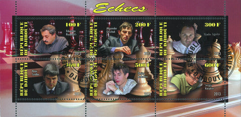 Chess Male Players Sport Souvenir Sheet of 6 Stamps