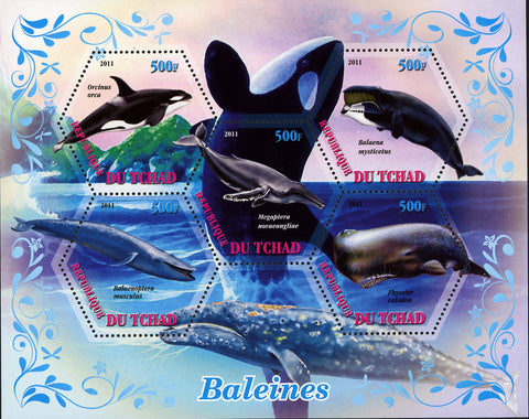 Whale Ocean Marine Fauna Orca Souvenir Sheet of 5 Stamps Mint NH