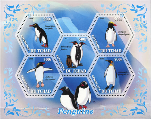 Penguins Ocean Marine Fauna Souvenir Sheet of 5 Stamps Mint NH
