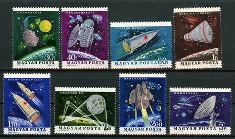 Hungary 1964 Space Research Complete Set of 8 Stamps Mint NH
