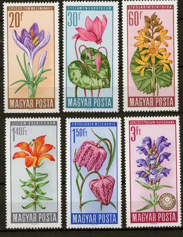 Hungary Flower Plant 1966 Serie Set of 6 Stamps Mint NH