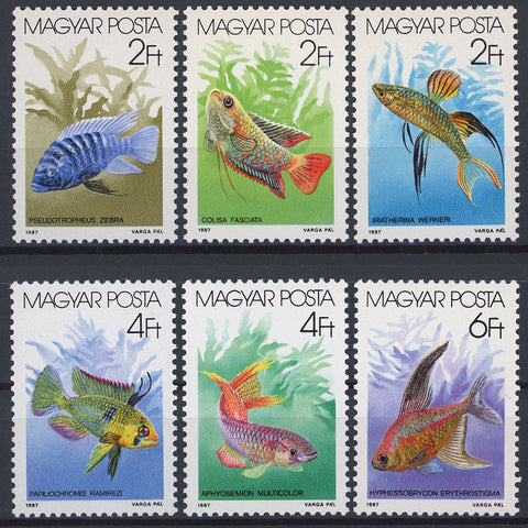 Hungary Fish 1987 Mi 3877-3882 Serie Set of 6 Stamps Mint NH