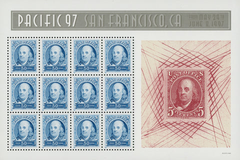 USA Pacific '97 Mint Sheets of 12 Stamps Benjamin Franklin SC. #3139-40 Mint NH