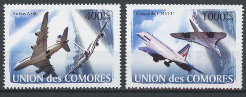 Air Plane Concorde Air Bus Space Serie Set of 2 Stamps Mint NH