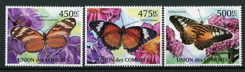 Butterflies Nature Insects Serie Set of 3 Stamps Mint NH