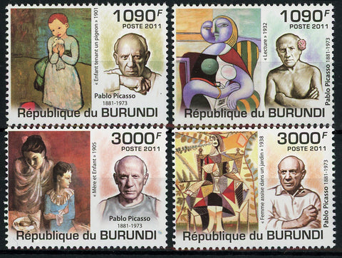 Famous Painter Pablo Picasso Art Serie Set of 4 Stamps Mint NH