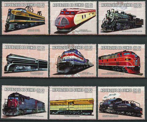 Train Locomotive Transportation Serie Set of 9 Stamps Mint NH