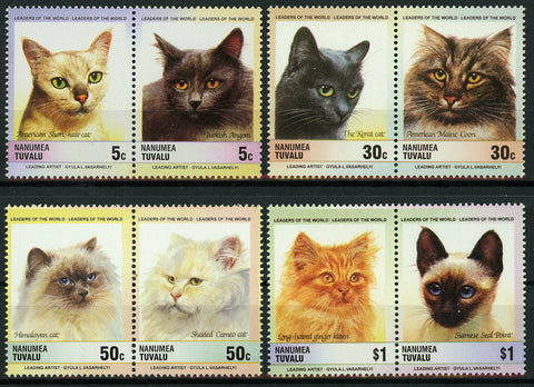 Cat Domestic Animal Serie Set of 4 Blocks of 2 Stamps Mint NH