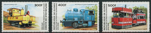 Train Locomotive Transportation Serie Set of 3 Stamps Mint NH