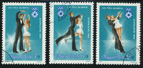Hungary  Figure Skating Ice Olympic 1984 Sport Serie Set of 3 Stamps