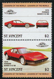 St. Vincent Antique Car Auto 100 Ferrari Boxer 512 Block of 2 Stamps Mint NH