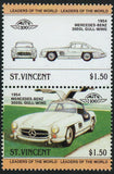 St. Vincent Antique Car Auto 100 Mercedes Benz Block of 2 Stamps Mint NH