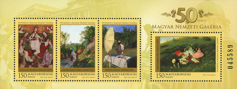 Hungary Nemzeti Galeria Painter Art Souvenir Sheet of 4 Stamps Mint NH