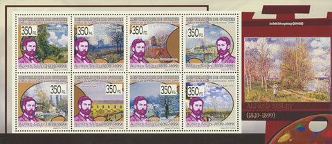 Alfred Sisley Art Painter Paintings Souvenir Sheet of 8 Stamps MNH