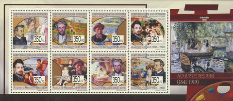 Auguste Renoir Painter Art Souvenir Sheet of 8 Stamps MNH