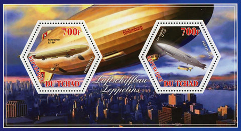 Dirigibles Schwaben Los Angeles Airship Souvenir Sheet of 2 Stamps Mint NH