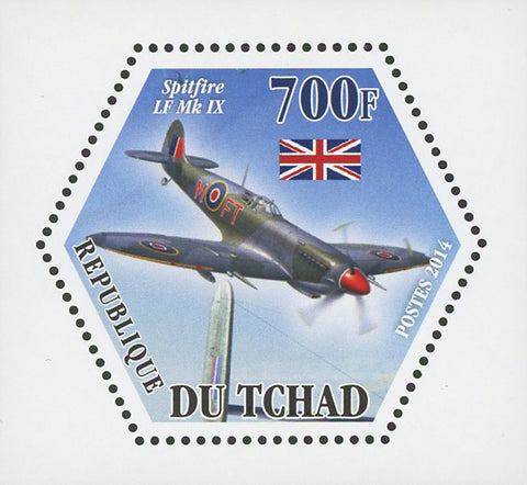 Airplane Spitfire Transportation Mini Souvenir Sheet Mint NH