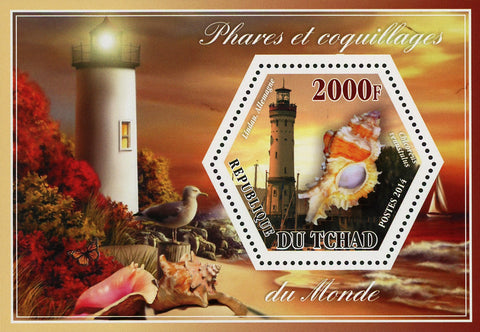 Seashell Lighthouse Seagull Chicoreus Souvenir Sheet Mint NH