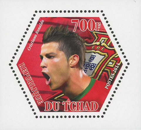 World Soccer Players Sport Cristiano Ronaldo Mini Souvenir Sheet Mint NH