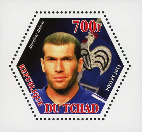 World Soccer Players Sport Zinédine Zidane Mini Souvenir Sheet Mint NH