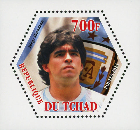 World Soccer Players Sport Diego Maradona Mini Souvenir Sheet Mint NH