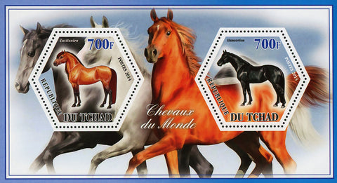 Horse Lusitanien Hanovrien Animal Souvenir Sheet of 2 Stamps Mint NH