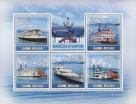 Steam Boats Souvenir  Sheet of 5 Stamps Mint NH