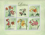 Lilies Flowers Souvenir Sheet of 5 Stamps Mint NH