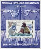 American Revolution Sailing Ship Boat Transportation Souvenir Sheet MNH