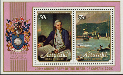 Captain James Cook Historical Figure Souvenir Sheet of 2 Stamps MNH