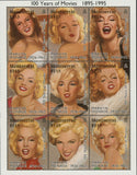 Marilyn Monroe Famous Women Actress Souvenir Sheet of 9 Stamps Mint NH