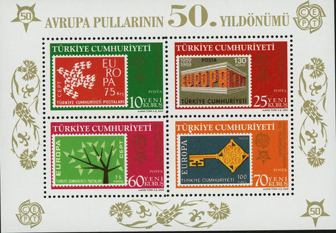 Turkey Europe First Stamp Sov. Sheet of 4 Stamps MNH