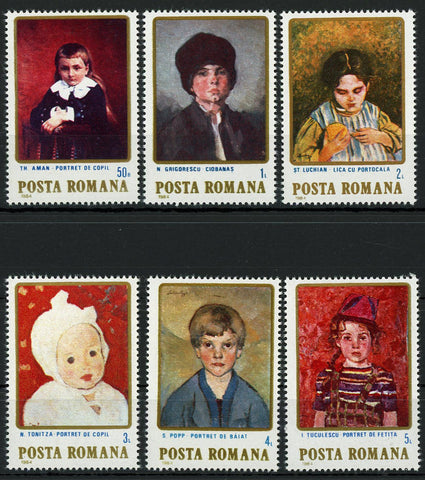 Romania Art Painting Children Portrait Serie Set of 6 Stamps MNH