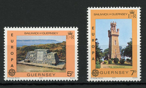 Bailiwick of Guernsey Architecture Monument Tower Serie Set of 2 Stamp Mint NH
