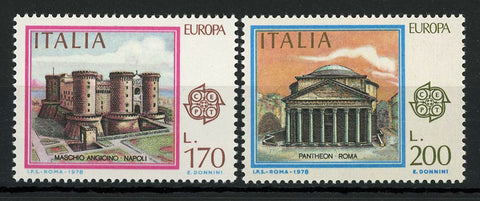 Italy Pantheon Roma Napoli Architecture Serie Set of 2 Stamp Mint NH