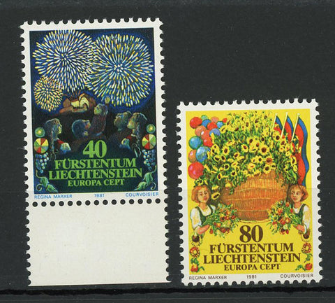 Principality of Liechtenstein Europe Celebration Spring Serie Set of 2 Stamp Min