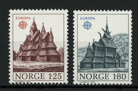 Norway Europe Antique House Classic Architecture Serie Set of 2 Stamp Mint NH