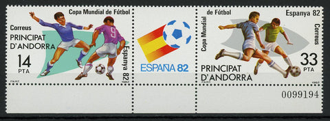 Andorra Spain Soccer Sport World Cup '82 Block of 2 Stamps Mint NH