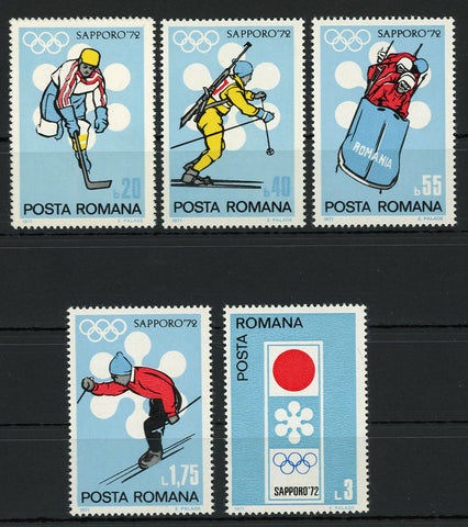 Romania Winter Olympic Games Sport Sapporo Serie Set of 5 Stamps Mint NH