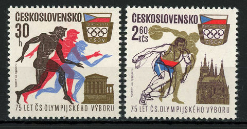 Czechoslovakia Olympic Games Sport Serie Set of 2 Stamps Mint NH