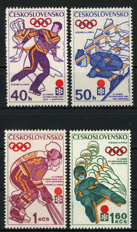 Czechoslovakia Winter Olympic Games Sport Serie Set of 4 Stamps Mint NH