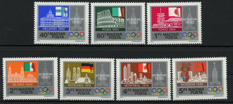 Hungary Olympic Games Countries Sport Serie Set of 7 Stamps Mint NH