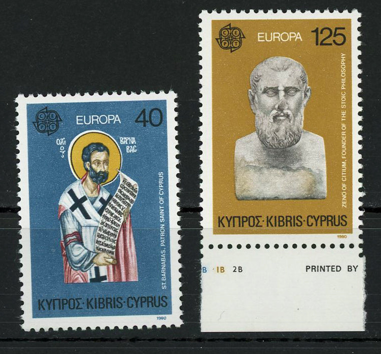 Europe St. Barnabas Stoic Philosophy Famous Figures Serie Set of 2 Stamps MNH