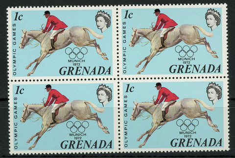 Olympic Games Munich Sport Equestrian Block of 4 Stamps Mint NH
