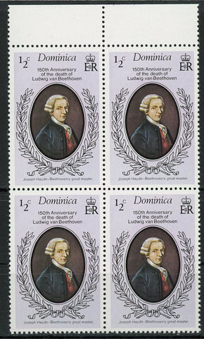 Ludwig van Beethoven Music Art Historical Figure Block of 4 Stamps MNH