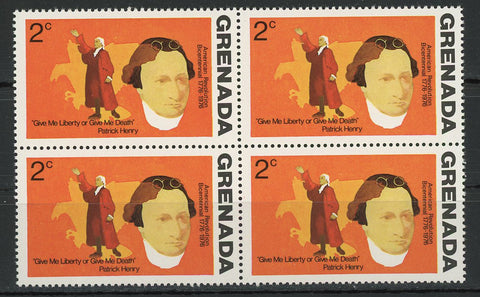 Give me Liberty or give me Death American Revolution Block of 4 Stamps MNH