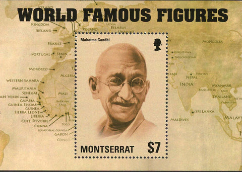 Mahatma Gandhi World Famous Figures Souvenir Sheet MNH