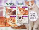 Cats of the World Somali Lilac Maine Coon Souvenir Sheet of 4 Stamps MNH