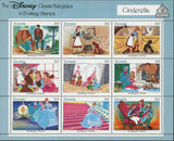 Disney Classics Fairytales Cinderella Cartoons Souvenir Sheet of 9 Stamps MNH